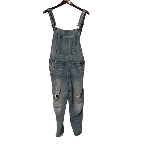 Abercrombie & Fitch Distressed Denim Overalls, Size Large, KB322 - Picture 1 of 5
